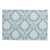 Rococo Damask Patroon Eendenei Blauw+Teal Kussensloop (Achterkant)