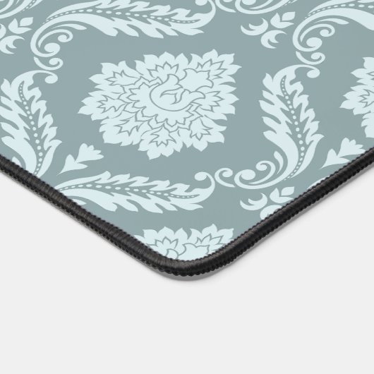 Rococo Damask Pattern Duck Egg Blue+Teal (Coin)