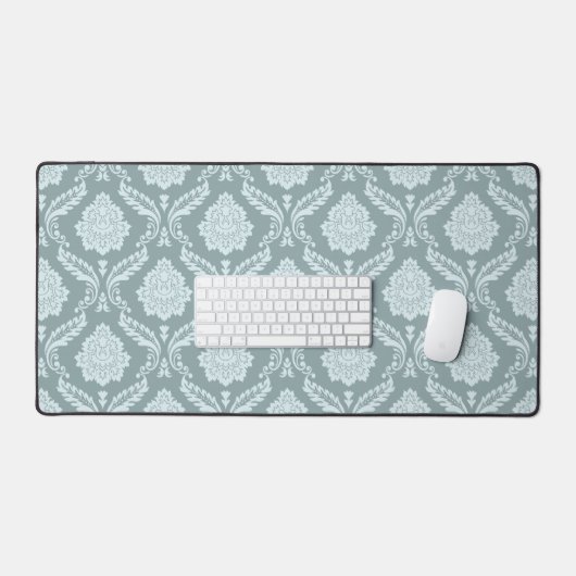 Rococo Damask Pattern Duck Egg Blue+Teal (Clavier et souris)
