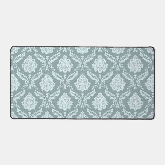 Rococo Damask Pattern Duck Egg Blue+Teal (Recto)