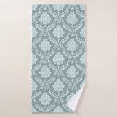 Rococo Damask Pattern Duck Egg Blue+Teal (Serviette de bain)