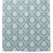 Rococo Damask Pattern Duck Egg Blue+Teal Douchegordijn (Voorkant)