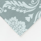 Rococo Damask Pattern Duck Egg Blue+Teal Fleece Deken (Hoek)