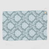 Rococo Damask Pattern Duck Egg Blue+Teal Golfhanddoek (Horizontaal)