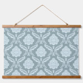 Rococo Damask Pattern Duck Egg Blue+Teal Hangend Wandkleed (Voorkant)