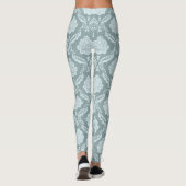 Rococo Damask Pattern Duck Egg Blue+Teal Leggings (Achterkant)
