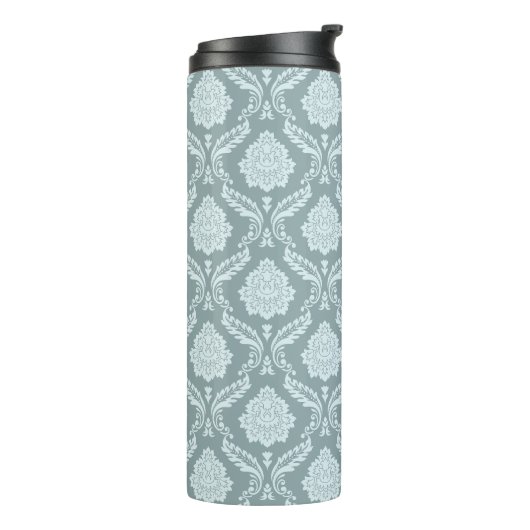 Rococo Damask Pattern Duck Egg Blue+Teal Thermosbeker (Gedraaid links)