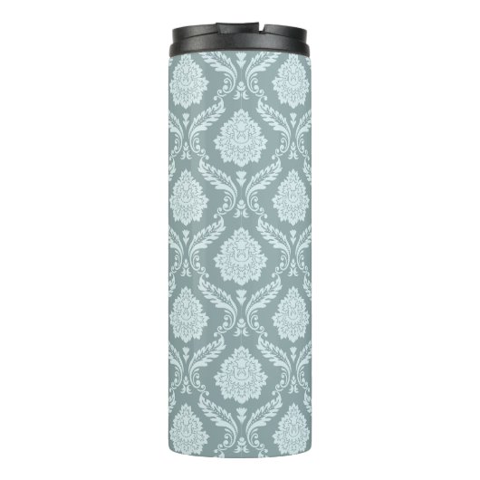 Rococo Damask Pattern Duck Egg Blue+Teal Thermosbeker (Achterkant)