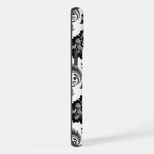 Rococo Damask Pattern Grey Black White (Côté droit)
