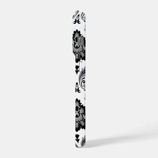 Rococo Damask Pattern Grey Black White (Côté gauche)