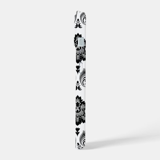 Rococo Damask Pattern Grey Black White (Côté gauche)