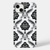 Rococo Damask Pattern Grey Black White Case-Mate iPhone Case (Achterkant)