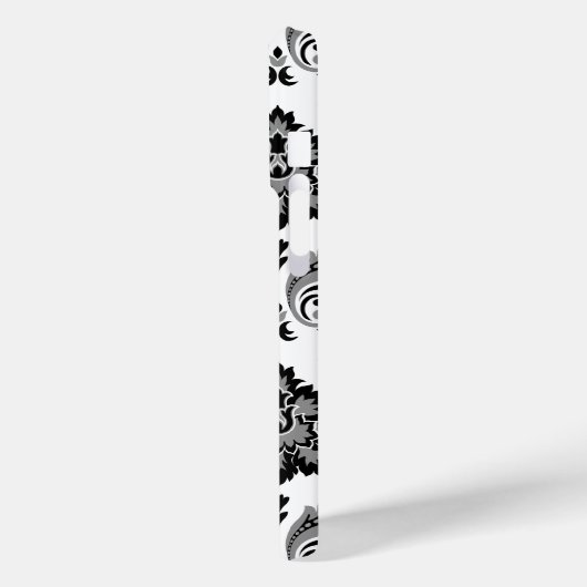 Rococo Damask Pattern Grey Black White Case-Mate iPhone Case (Achterkant / Links)