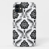 Rococo Damask Pattern Grey Black White Case-Mate iPhone Case (Achterkant)