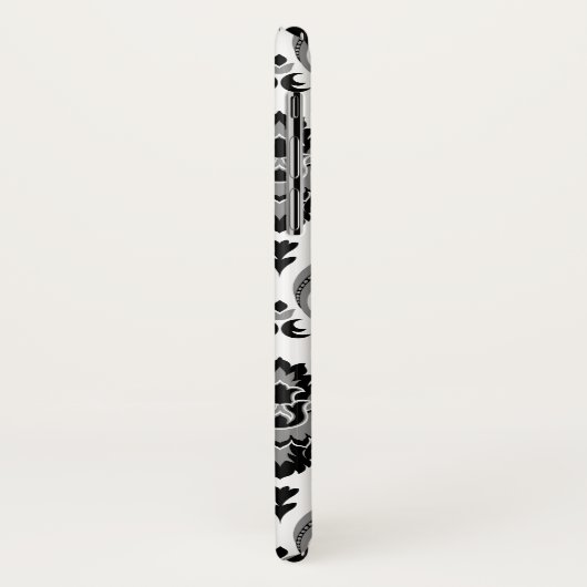 Rococo Damask Pattern Grey Black White Case-Mate iPhone Case (Achterkant/links)