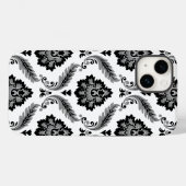 Rococo Damask Pattern Grey Black White Case-Mate iPhone Case (Achterkant (horizontaal))