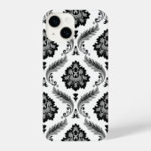 Rococo Damask Pattern Grey Black White iPhone Hoesje (Achterkant)
