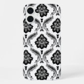 Rococo Damask Pattern Grey Black White iPhone Hoesje (Achterkant)