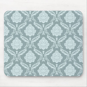 Rococo Damask Rpt Patroon Eendenei Blauw+Turquoise Muismat