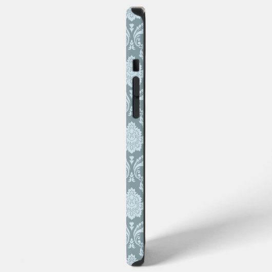 Rococo Damask Rpt Pattern Duck Egg Blue+Teal iPhone Hoesje (Linkerkant)
