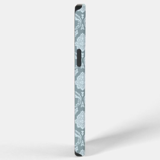 Rococo Damask Rpt Pattern Duck Egg Blue+Teal iPhone Hoesje (Rechterkant)