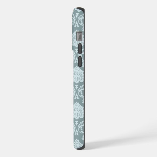 Rococo Damask Rpt Pattern Duck Egg Blue+Teal iPhone Hoesje (Linkerkant)