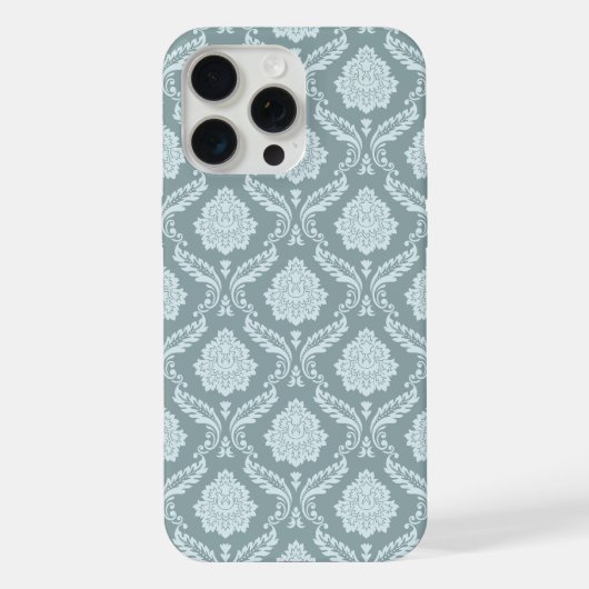 Rococo Damask Rpt Pattern Duck Egg Blue+Teal iPhone Hoesje (Achterkant)