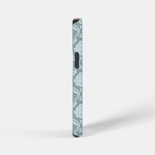Rococo Damask Rpt Pattern Duck Egg Blue+Teal iPhone Hoesje (Rechterkant)