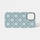 Rococo Damask Rpt Pattern Duck Egg Blue+Teal iPhone Hoesje (Achterkant horizontaal)