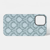 Rococo Damask Rpt Pattern Duck Egg Blue+Teal iPhone Hoesje (Achterkant horizontaal)