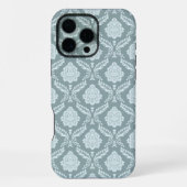 Rococo Damask Rpt Pattern Duck Egg Blue+Teal iPhone Hoesje (Achterkant)