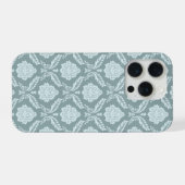 Rococo Damask Rpt Pattern Duck Egg Blue+Teal iPhone Hoesje (Achterkant horizontaal)