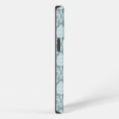 Rococo Damask Rpt Pattern Duck Egg Blue+Teal iPhone Hoesje (Rechterkant)