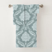Rococo Damassé Grand Motif Bleu Canard+Turquoise (En situation)