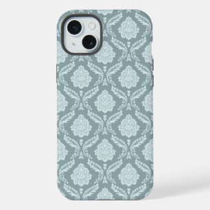 Rococo Damassé Rpt Motif Œuf de Canard Bleu+Turquo