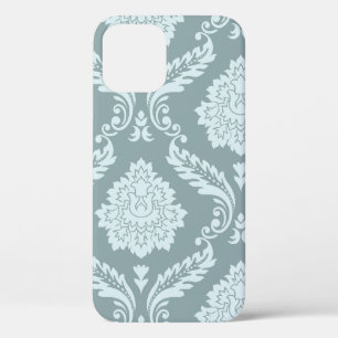 Rococo Damast Kunst I Eendenei Blauw+Turquoise iPhone 12 Pro Hoesje