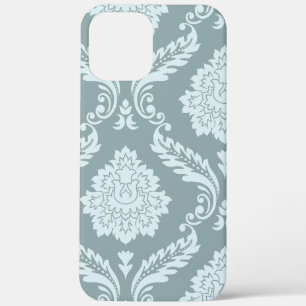 Rococo Damast Kunst I Eendenei Blauw+Turquoise iPhone 12 Pro Max Hoesje