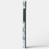 Rococo Damast Kunst I Eendenei Blauw+Turquoise Case-Mate iPhone Case (Achterkant / Links)