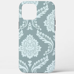 Rococo Damast Kunst I Eendenei Blauw+Turquoise iPhone 12 Pro Max Hoesje