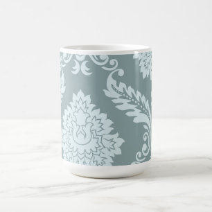 Rococo Damast Kunst I Eendenei Blauw+Turquoise Koffiemok