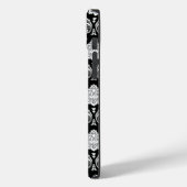Rococo Damast Patroon Wit op Zwart Case-Mate iPhone Case (Achterkant / Links)