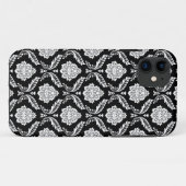 Rococo Damast Patroon Wit op Zwart Case-Mate iPhone Case (Achterkant (horizontaal))