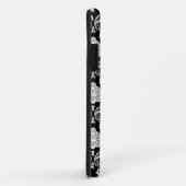 Rococo Damast Patroon Wit op Zwart Case-Mate iPhone Case (Achterkant/rechts)
