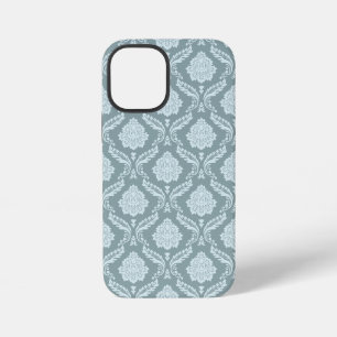 Rococo Damast Rpt Patroon Eendenei Blauw+Turquoise iPhone 12 Mini Hoesje