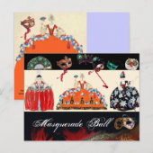 ROCOCO DAMES MARDI GRAS MASQUERADE BALMASKERS BRIEFKAART (Voorkant / Achterkant)