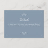 Rococo Dusty Blue Wedding Details Informatiekaartje (Voorkant)