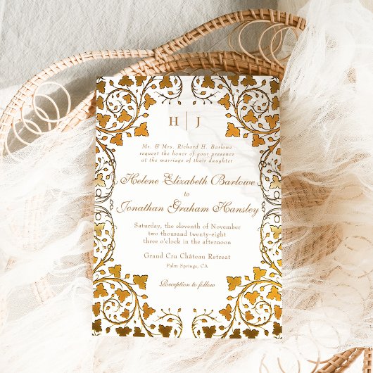 Rococo Elegant Classic Formal Wedding Kaart