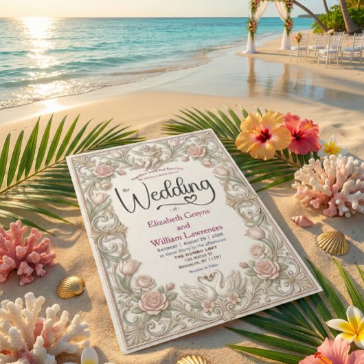 Rococo Fairytale Cherub Swan Garden Romance Kaart