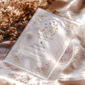 Rococo Floral Antiek Lijst bruiloft Acryl Uitnodigingen