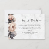 Rococo Floral Script begrafenis Bedankkaart (Voorkant)